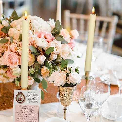 Wondise Ivory Flameless Taper Candles with 6HRS Timer, 2 Pack Battery Operated LED Flickering 3D Flame Real Wax Candles for Christmas Thanksgiving Fireplace Halloween Decorations