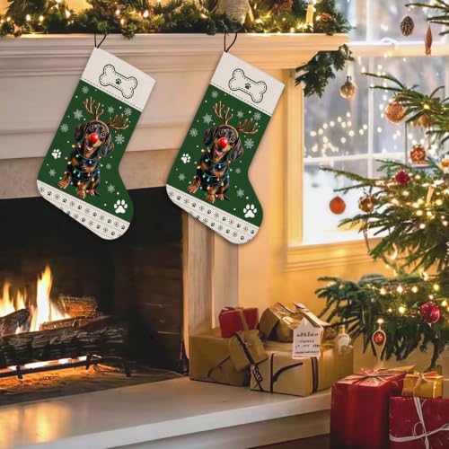 Dachshund Christmas Stockings - 17 Inch Dog Socks Decoration for Holiday Decor