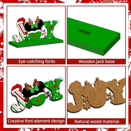 Christmas Decorations Table Centerpiece 4pcs Gingerbread Christmas Party Decorations Wooden Signs Merry Christmas Table Topper Signs Photo Prop for Xmas Holidays Tiered Tray Decor