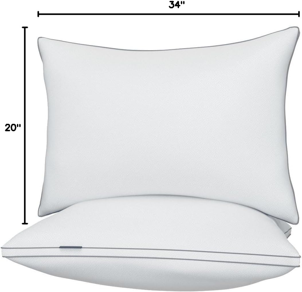 Viewstar Bed Pillows - Hotel Quality Cooling Down Alternative | Set of 2, King Size for All Sleep Positions