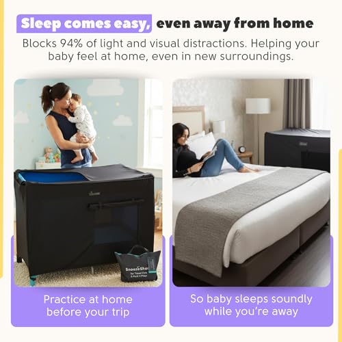 Baby Travel Crib Blackout Cover - Fits Pack n Play & Playards, Breathable Mesh, Safety Approved