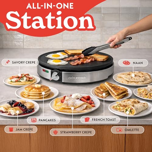 12-Inch Nonstick Crepe Maker with Temperature Control & Accessories