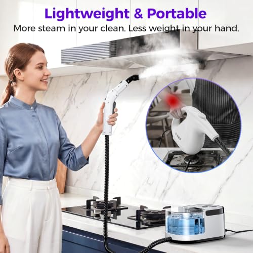 Portable Handheld Steam Cleaner - Bright White Multi-Surface Deep Cleaning Steamer