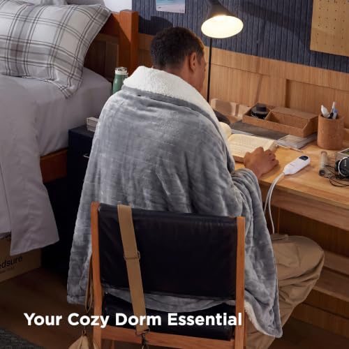 Bedsure Heated Blanket Throw with Preheat Function - Fast Heating