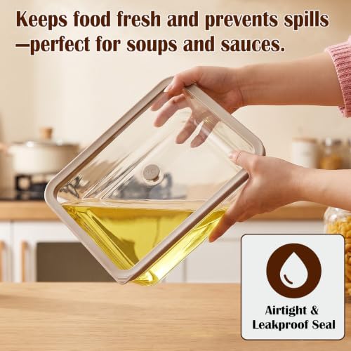 Large Glass Food Storage Containers Set - 11 Cups 89 oz Leakproof BPA-Free