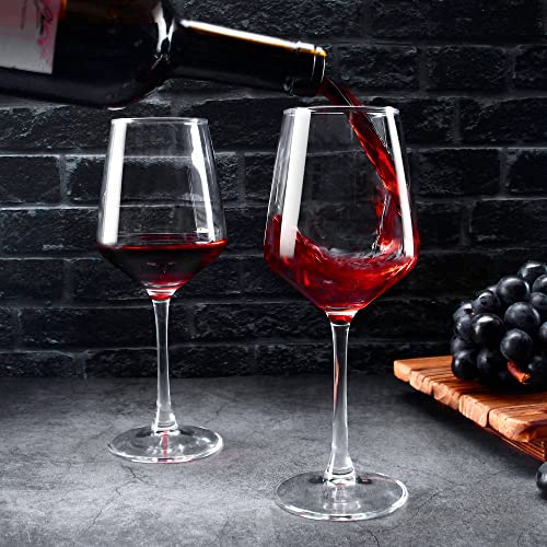 SHYRC 12oz Clear Red & White Wine Glasses Set of 12 - Long Stem Drinkware for Party & Wedding