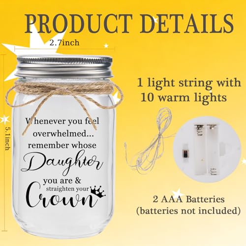 Birthday Gifts for Daughter from Mom Dad, Mason Jar Light Night -