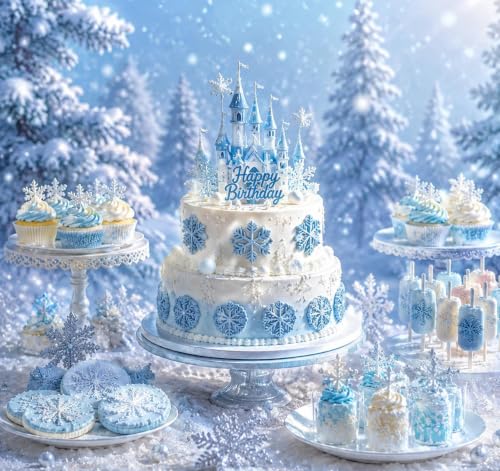 ilauke 6 Pcs Snowflake Plunger Fondant Cutter for Christmas Baking