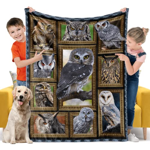 Owls Gifts Blanket for Kids, Soft Cozy Warm Flannel Throw Blanket for Boys Girls Teens, Toddler Baby Blankets and Throws for Couch Bed Daycare Preschool Naptime Travel (40" x 50", Owls Print)