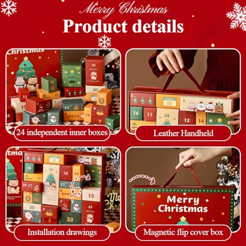 GKWW Blue DIY Advent Calendar with 24 Cardboard Boxes – Christmas Countdown Calendar