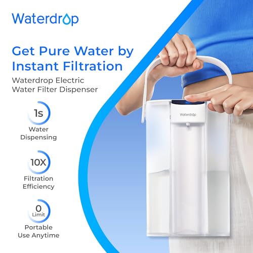Waterdrop ED01W Electric Water Filter Pitcher - White, NSF Certified, 200-Gallon Capacity, Upgraded