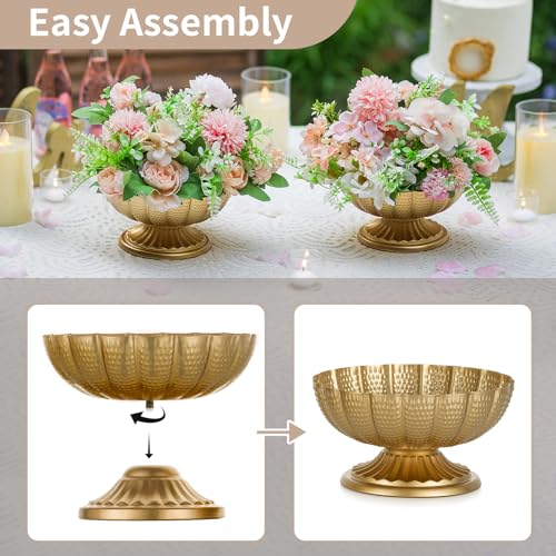 10 Pcs Small Gold Vases for Centerpieces, Metal, 3.7 Inch - Elegant Table Decor