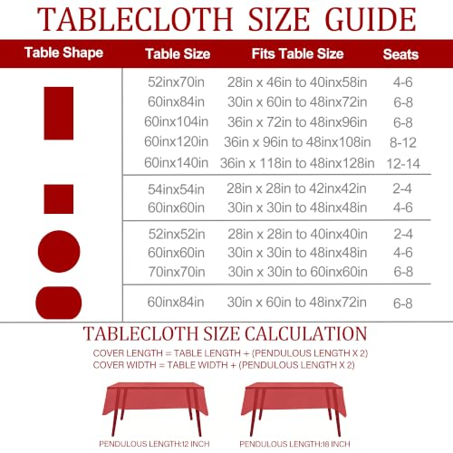JNDJE Christmas Santa & Snowman Water Resistant Tablecloth 60x140 Inch, Farmhouse Holiday Decor