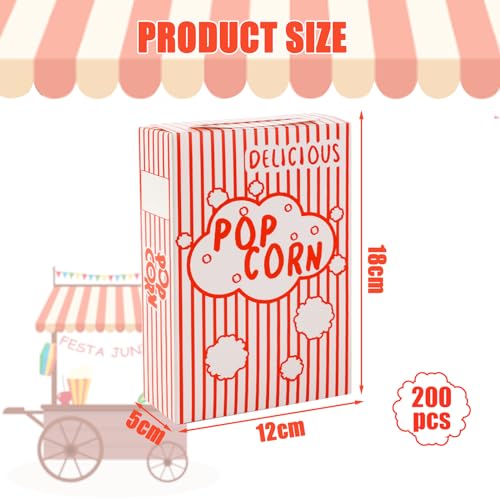 Ysglory 200 Pack 1.25 Oz Popcorn Boxes - Party & Movie Night Servings