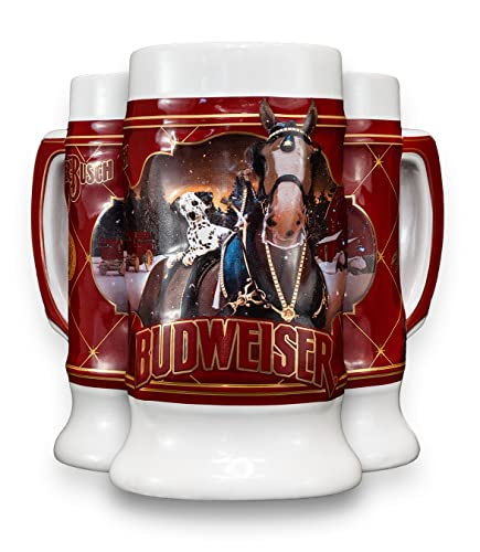 2022 Budweiser Limited Edition Clydesdale Holiday Stein Ceramic Mug Gift