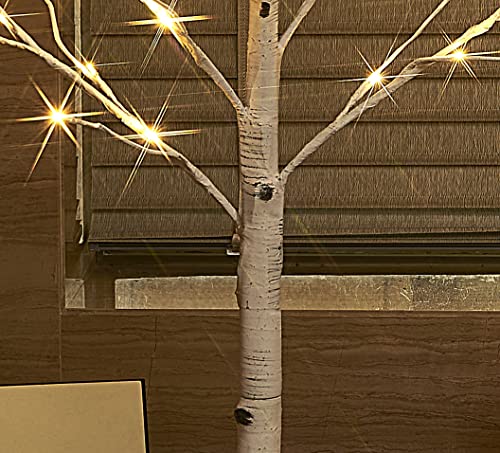Hairui Lighted Birch Tree Plug in 4FT 72 LED White Twig with Lights