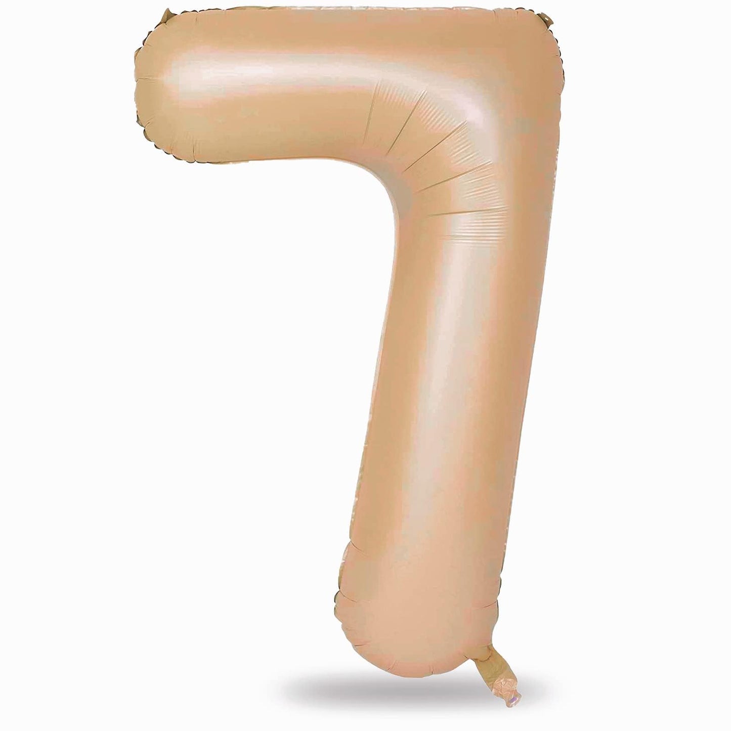 40 Inch Apricot Foil Balloon Number 7, Giant Self Inflating Nude Number Balloons 0-9 Digital Helium Balloons Set for Girls Boys 7th Birthday Anniversary Baby Shower Party Decorations Supplies