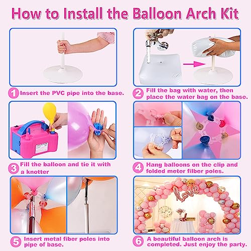 10 ft Balloon Arch Kit with Electric Pump, 100 Balloons & Adjustable Stand for Weddings & Parties