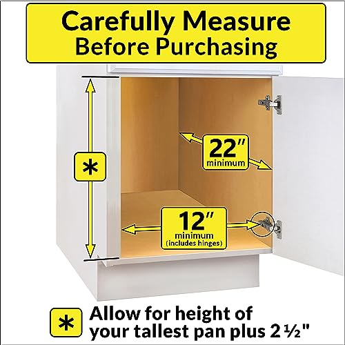 Pull Out Kitchen Cabinet Organizer for Pots and Pans - Chrome, 11 Inch Wide