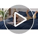 Navy Blue Full Size Comforter Set - 7 Pieces, Soft Bed in a Bag, Diamond Quilt