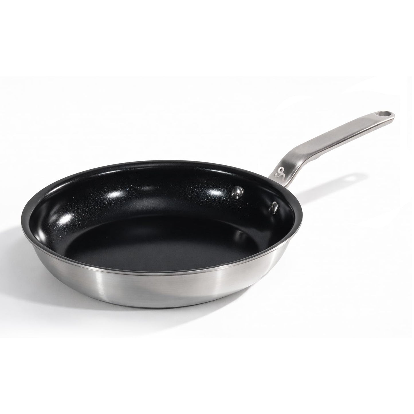 GLOBEHOME 5 Ply Ceramic Non Stick Frying Pans - 10 Inch Stainless Clad Nonstick Skillet, Non Toxic, PTFE & PFOA FREE, Professional Cookware for Induction, All Stoves and Oven up to 650°F