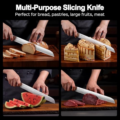 10 Inch Serrated Bread Knife - Sharp Slicing Tool for Homemade Bread & Pastries