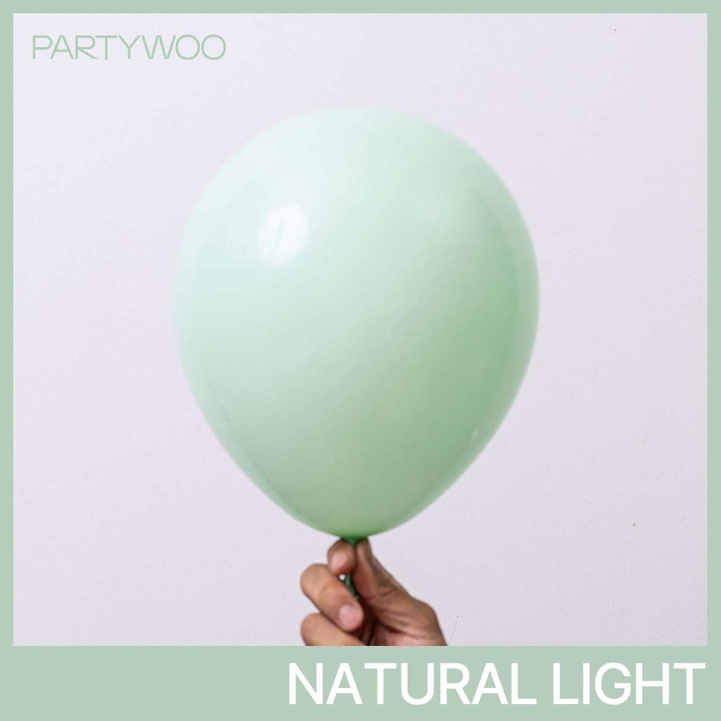 PartyWoo Light Green Balloons - 127-Piece Mint Pastel Balloon Arch Kit for Baby Shower & Birthday Decor