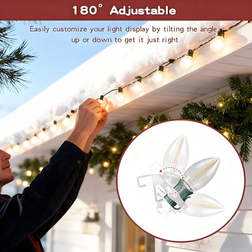 100Pcs Adjustable Christmas Light Clips for C7 C9 C3 Mini String Lights – YIBOBO, 4-in-1 Set