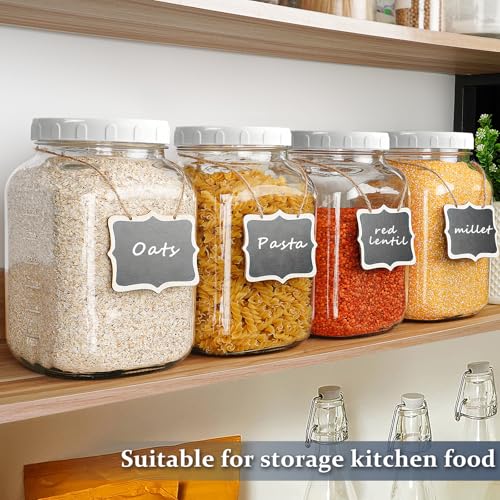 Folinstall 1 Gallon Glass Mason Jar with Lid - Large Wide Mouth Storage Container