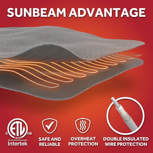 Sunbeam Royal Ultra Fleece Heated Blanket Twin Indigo Blue 84x62 in