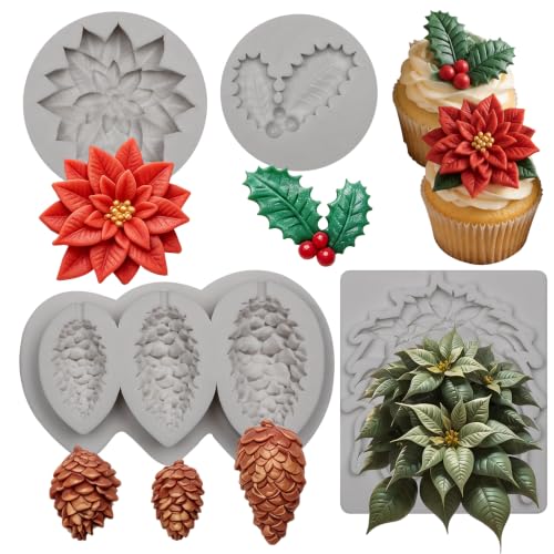 Christmas Silicone Mold Set for Cake Decorating Holiday Baking
