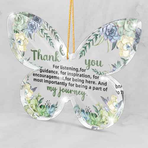 Thank You Gift, for Every Step of My Journey Commemorative Acrylic Butterfly Pendant Keepsake with Gift Box, Suitable for Hanging in The Office Room or Car, Bestie Gifts for Your Loved Ones