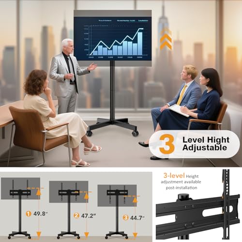 Hemudu Mobile TV Stand for 23-60 Inch LCD LED Flat/Curved Screen TVs,