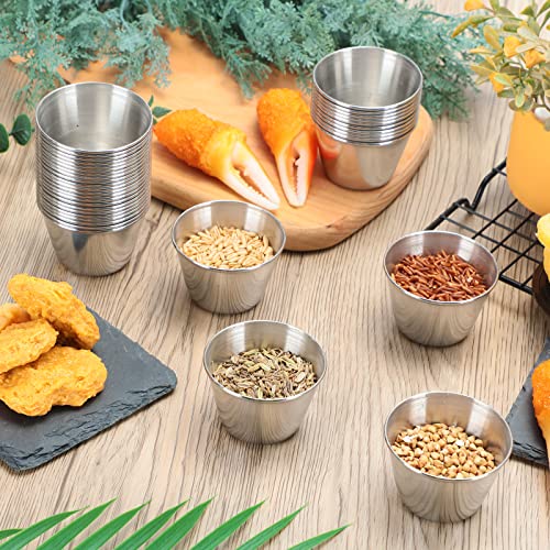 100 Stainless Steel Ramekins - 2.2 Oz Metal Sauce Cups Bulk Set - Mimorou Variation of THIS listing