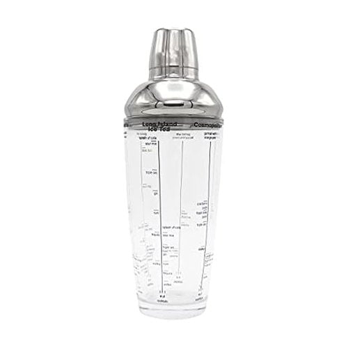 Houdini 24oz Glass Cocktail Shaker, Includes Six Recipes