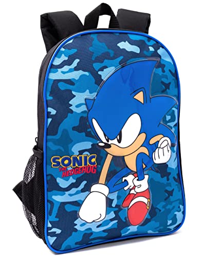 Kids Sonic The Hedgehog Backpack Set with Lunch Bag Water Bottle Camo
