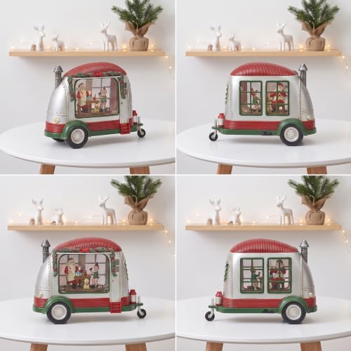 Greluna Santa Claus RV Snow Globe with Lights & Music - Christmas Gift Room Scene