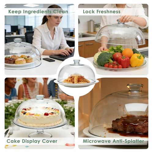 10-Inch Glass Microwave Splatter Cover with Steam Vents and Safety Handle