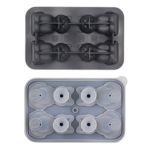 3D Cat Ice Cube Mold, Admaison Ice Cube Tray with Funnel with Funnel for Cocktails, Bourbon,Brandy, Whiskey Gifts for Men, Silicone Fun Shapes Black Cute (CAT)