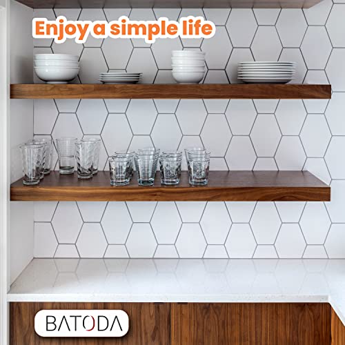 BATODA 24-Inch Acacia Wood Floating Shelves Set of 2 Wall Mounted Rustic Storage