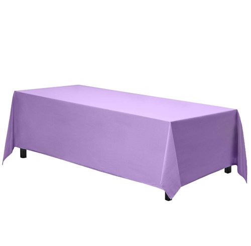 Gee Di Moda Rectangle Tablecloth - 70 x 120 Inch Lavender Table Cloth for 6 or 8 Foot Rectangle Tables - Heavy Duty Washable Fabric - for Holiday Party, Dinner, Weddings, Baby Shower & Events