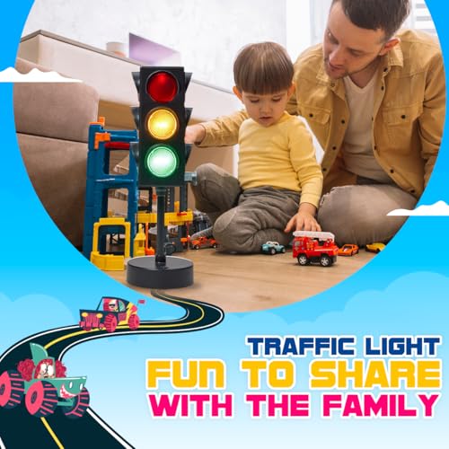Traffic Light Lamp 11 Inch with Remote Control, 3 Color Changing Modes
