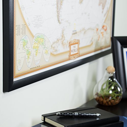 Craig Frames Travel Map with Pins, 24x36 Executive World for Wall