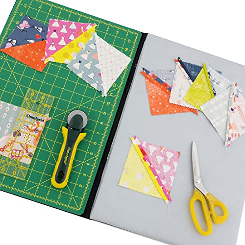Foldaway Cutting and Pressing Station with 12x18 Inch Gridded Mat & Non-Stick Surface - Black - Variation of 19"L x 0.8"W