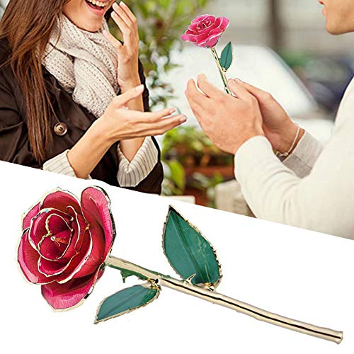 Pink Blooming Rose Gift - 24K Gold Dipped Real Rose for Mother’s Day, Valentine's, Christmas & Birthdays