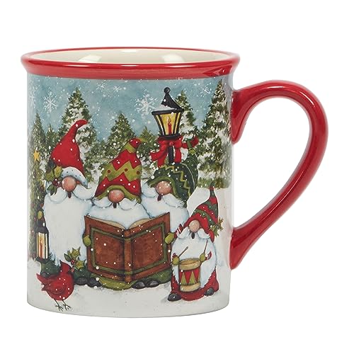 Certified International Christmas Gnomes 16 oz Mugs Set of 4 – 5.25 x 3.75 x 4.25 in
