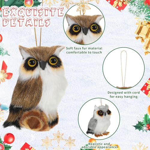 Jexine 50 Pack Plush Felt Woodland Animal Christmas Ornaments - Modern Furry Holiday Tree Decorations