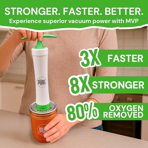 Pure Juicer Mason Jar Vacuum Sealer Kit / 1 Pack - Handheld High-Suction Food Sealer