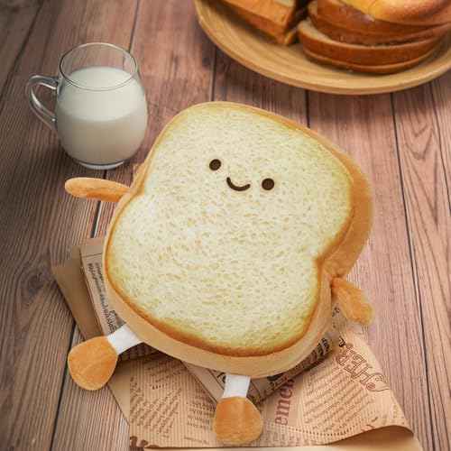 Toast Bread Plush Pillow Toy Bread Doll Funny Cute Food Plushies Stuffed Animal Soft Birthday Party Xmas Gifts 12in