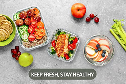 M MCIRCO Gray 24-Piece Glass Food Storage Containers with Airtight Lids